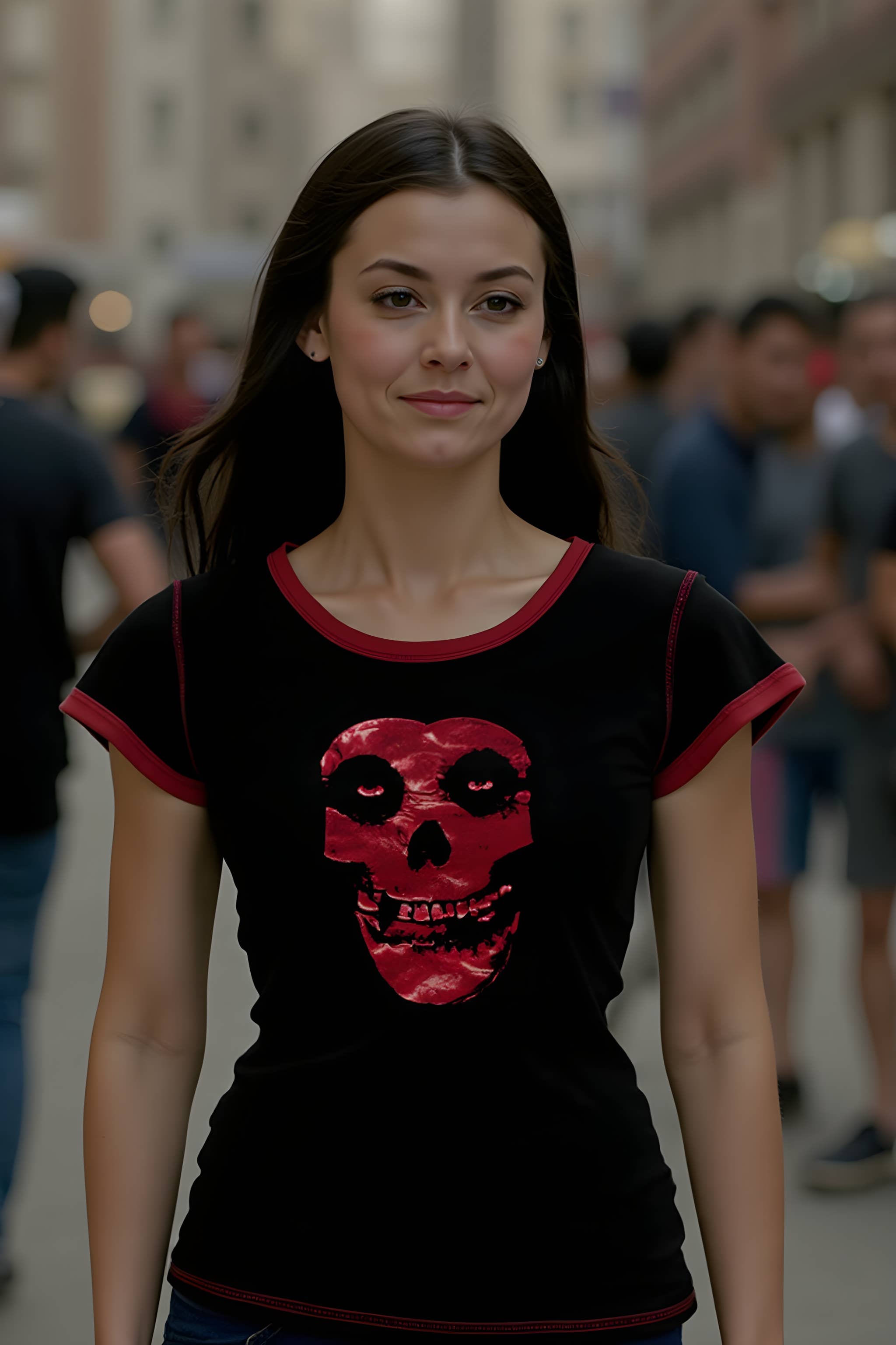 Misfits - Red Foil Skull Women's Juniors T Shirt