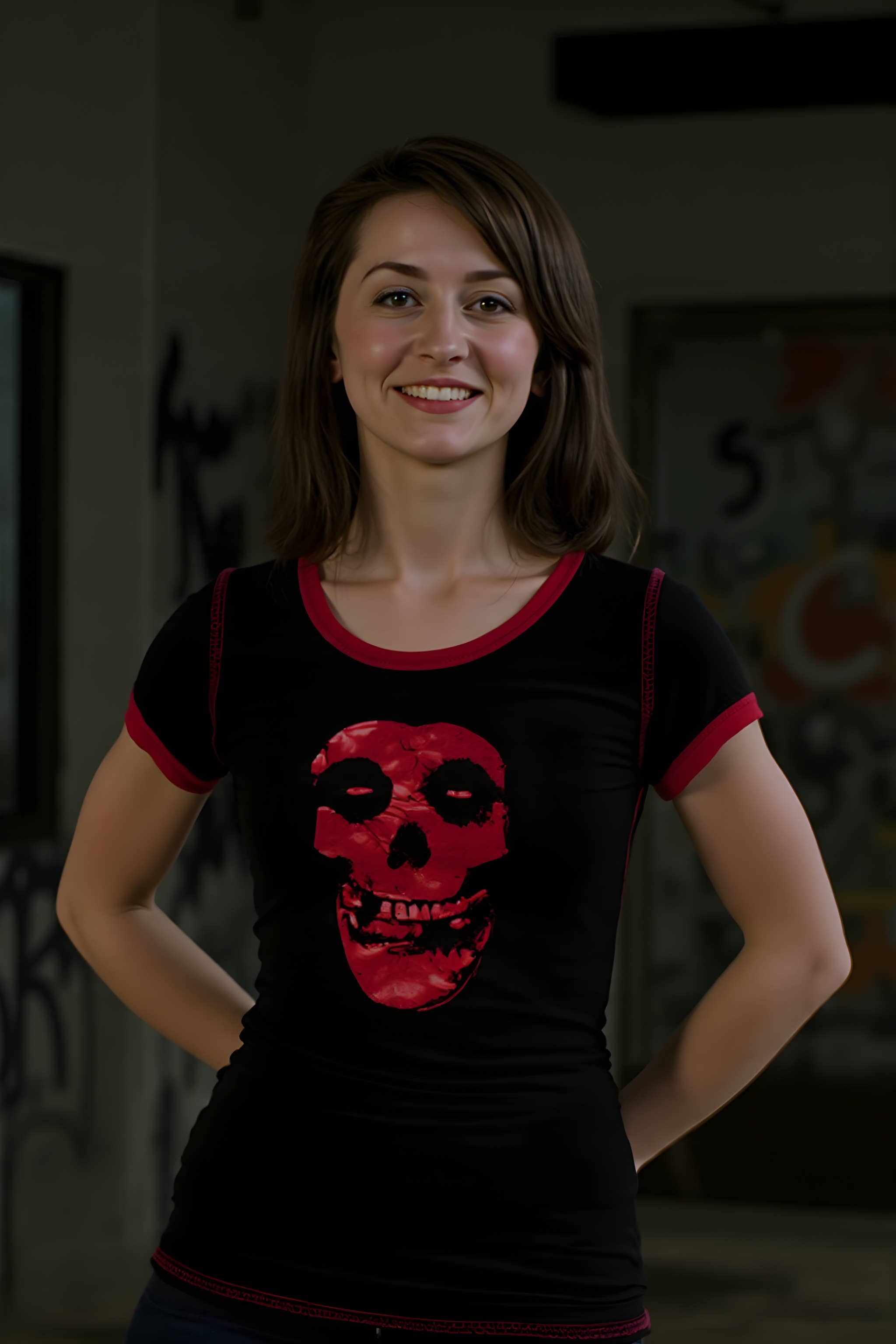 Misfits - Red Foil Skull Women's Juniors T Shirt