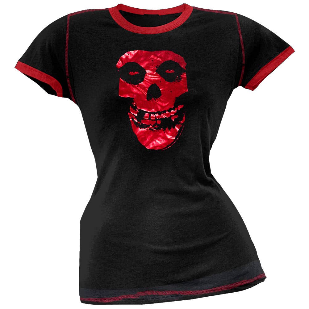 Misfits - Red Foil Skull Women's Juniors T Shirt