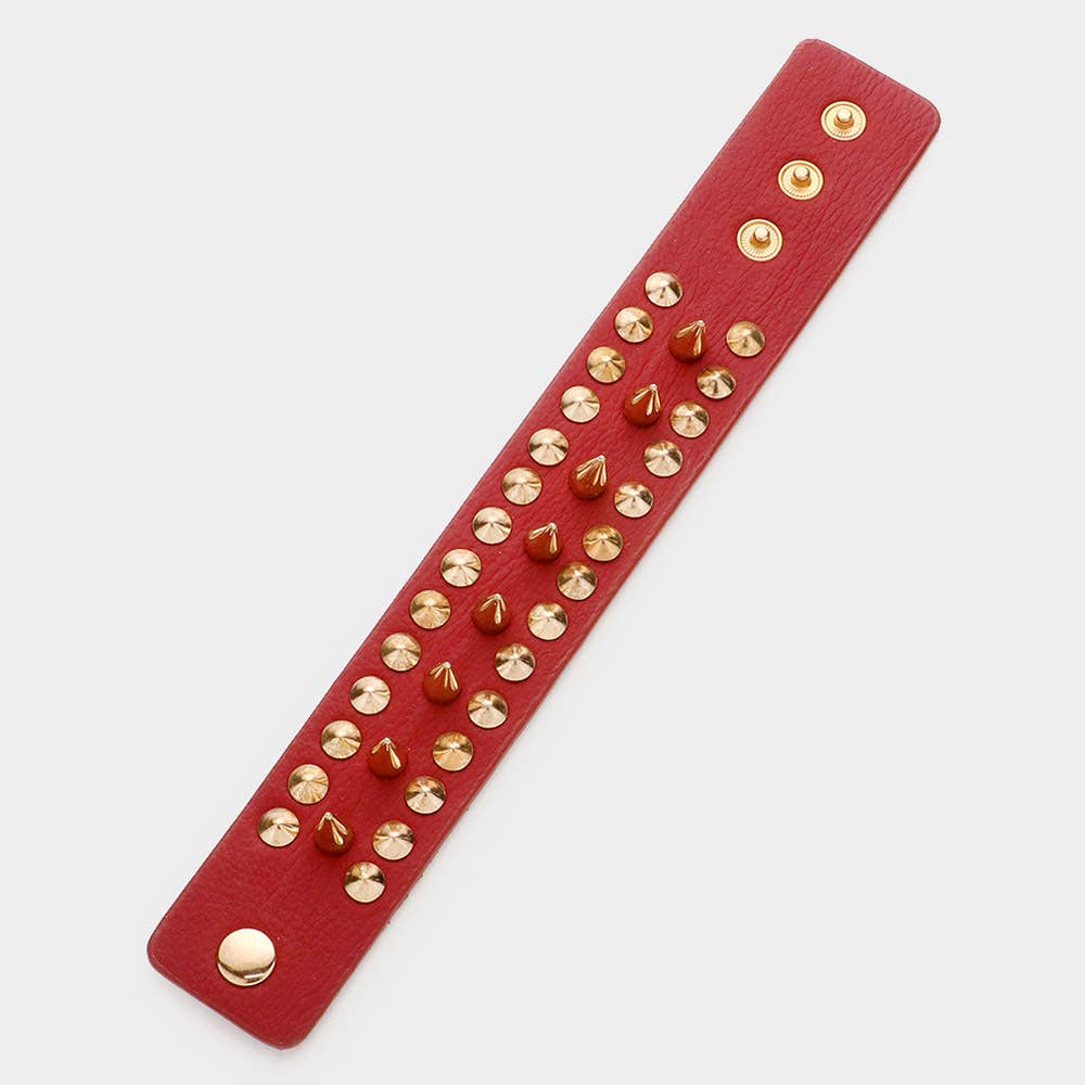 Spike Studded Leather Bracelet