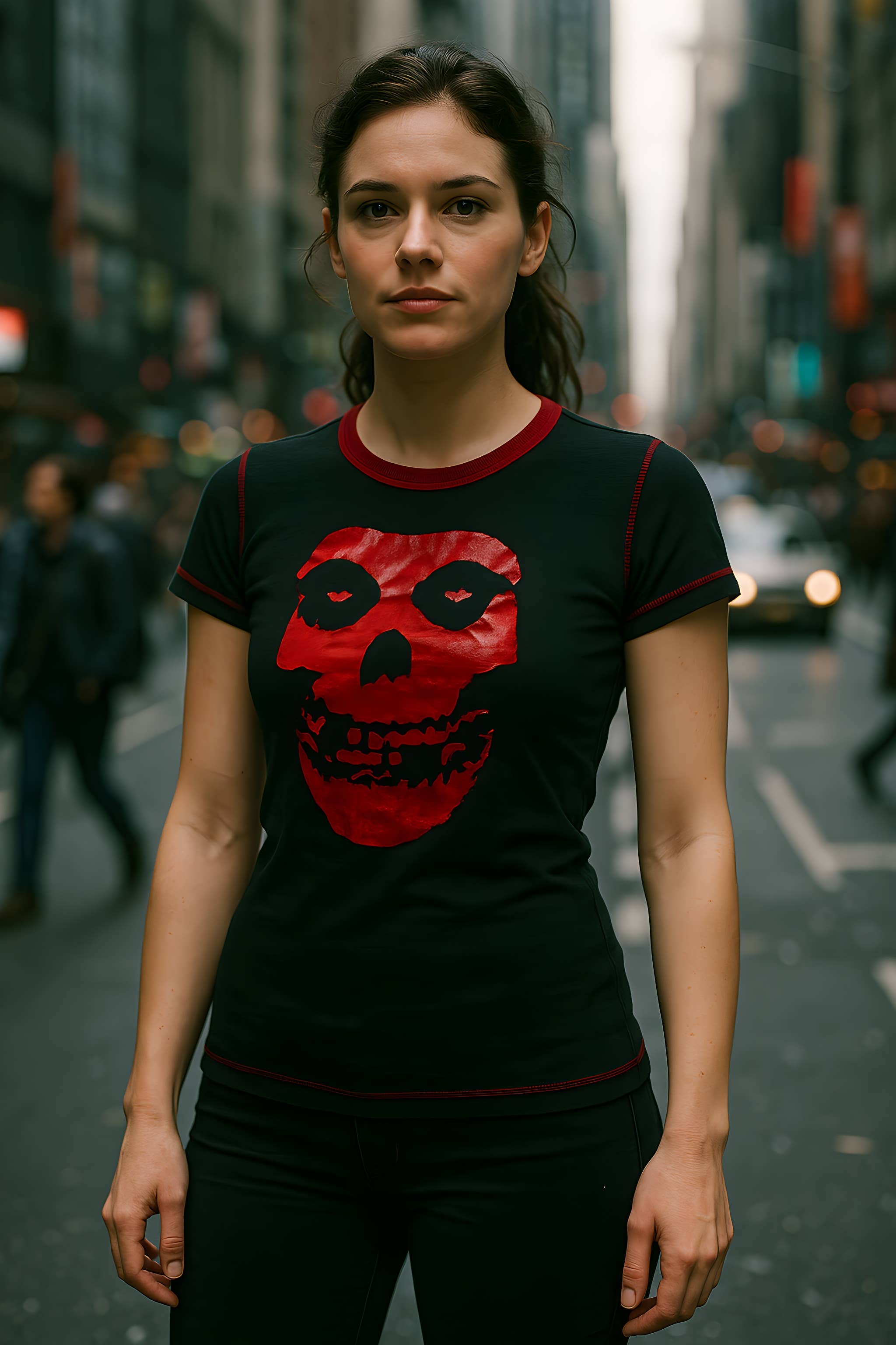 Misfits - Red Foil Skull Women's Juniors T Shirt