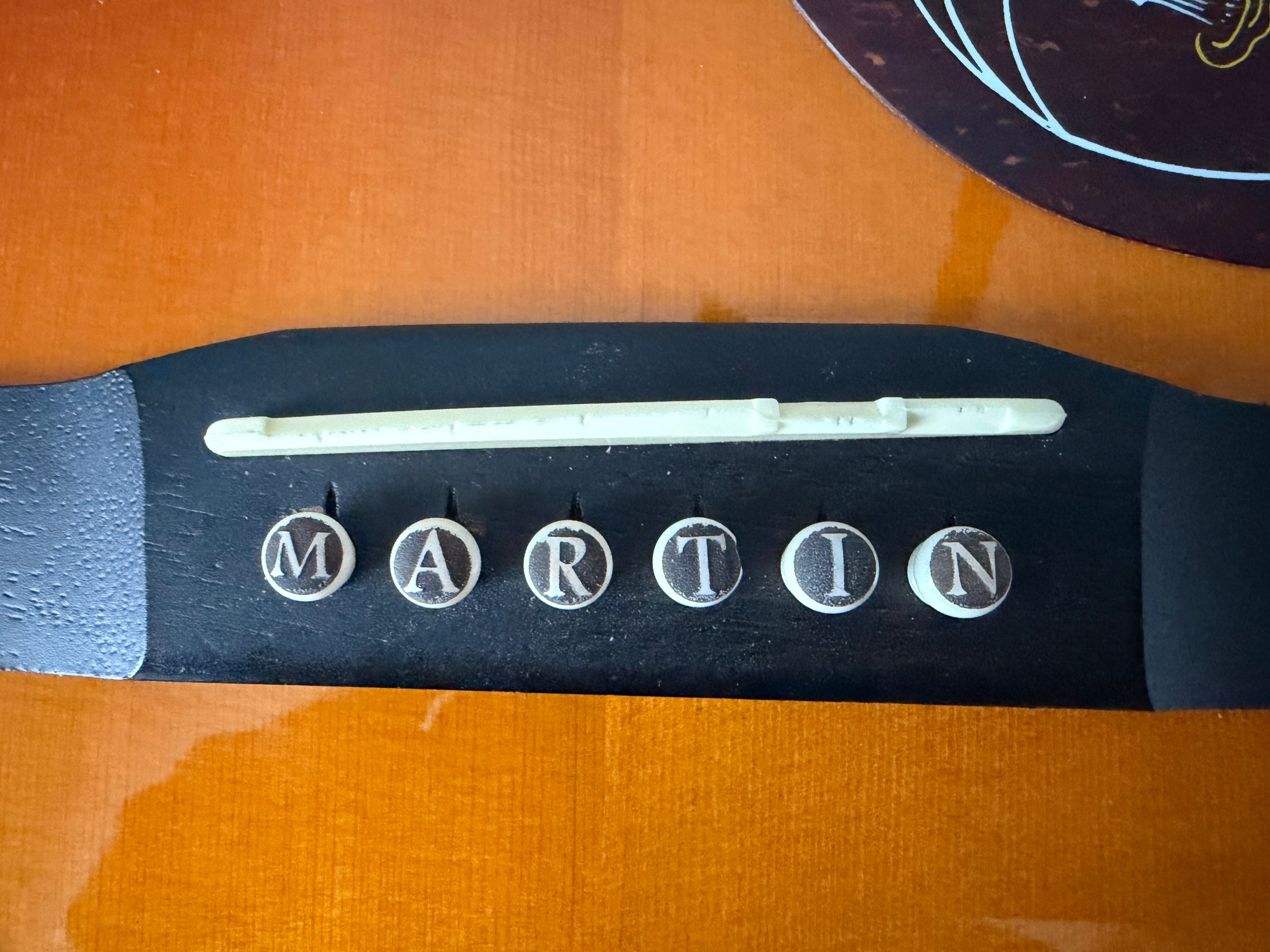 MARTIN Name - Custom Bone Guitar Bridge Pins