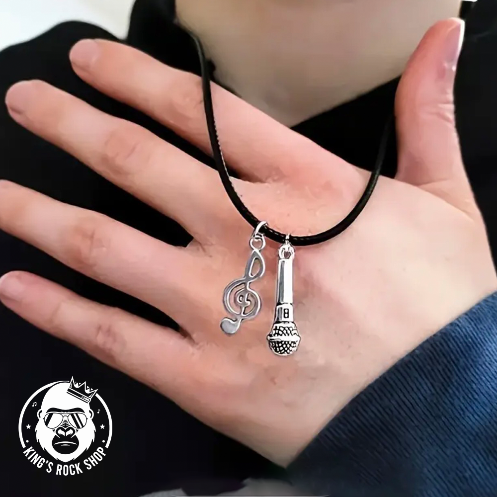 Microphone Music Necklace